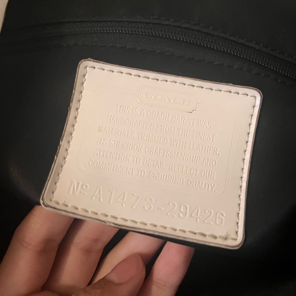 Coach White and Tan Canvas Tote Bag - Picture 4 of 5